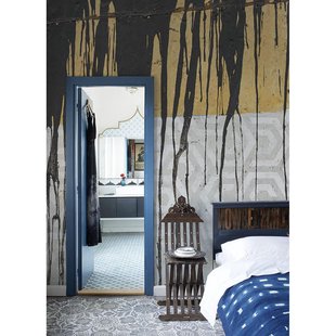 Fotobehang Grafisch Verfdruip 14112 - Grijs - Goud - Zwart - 2,70m X 300cm