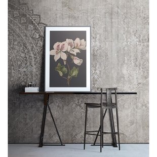 Fotobehang Mandala Op Beton 14196 - Grijs - 2,70m X 300cm