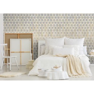 Fotobehang Geometrisch 14311 - Goud - Grijs - 2,70m X 450cm