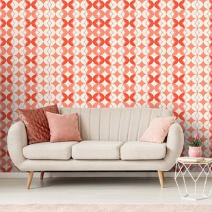 Fotobehang Seventies S709a4 - Oranje - Beige - 2,70m X 186cm