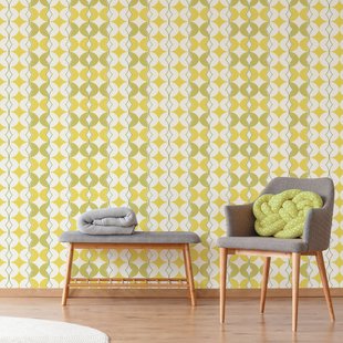 Fotobehang Seventies S709b9 - Groen - Wit - 2,70 M X 419 Cm