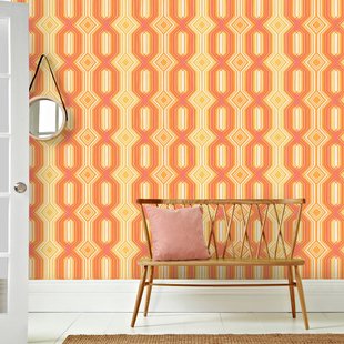 Fotobehang Seventies S712a4 - Oranje - Beige - 2,70m X 186cm