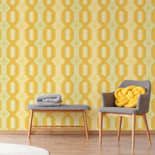 Fotobehang Seventies S712c9 - Oranje - Groen - Geel - Wit - 2,70 M X 419 Cm