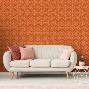 Fotobehang Seventies S714c9 - Oranjetinten - 2,70 M X 419 Cm