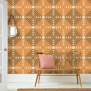 Fotobehang Seventies S722a4 - Bruin - Oranje - Beige - 2,70m X 186cm