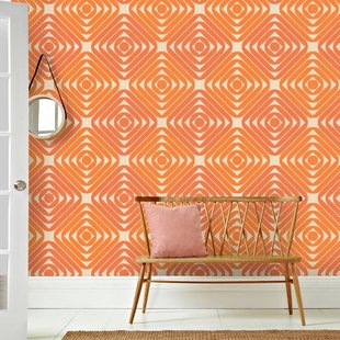 Fotobehang Seventies S722b4 - Oranje - Beige - 2,70m X 186cm