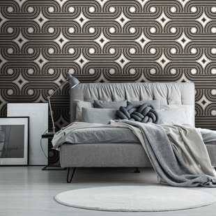 Fotobehang Seventies S725c9 - Zwart - Wit - 2,70 M X 419 Cm