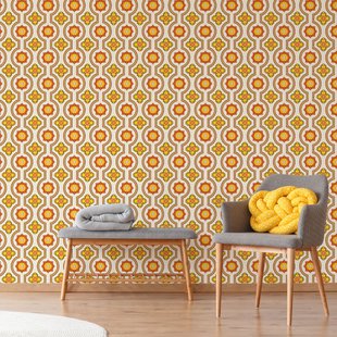 Fotobehang Seventies S727b9 - Oranje - Bruin - Beige - Geel - 2,70 M X 419 Cm