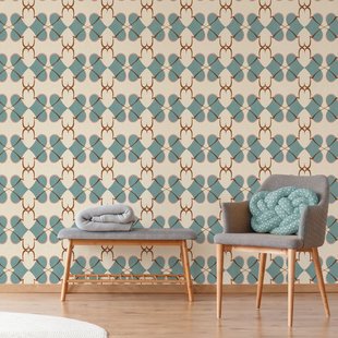 Fotobehang Seventies S728b4 - Blauw - Bruin - Beige - 2,70 M X 186 Cm