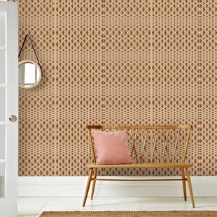 Fotobehang Seventies Grafisch S729a4 - Bruin - Beige - Wit - 2,70m X 186cm