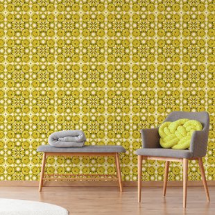 Fotobehang Seventies S732a9 - Groen - Wit - 2,70 M X 419 Cm