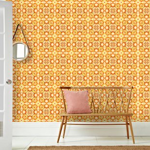 Fotobehang Seventies S732b9 - Oranje - Geel - Beige - Bruin - 2,70m X 419cm