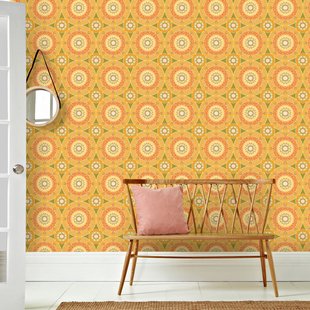 Fotobehang Seventies S733a9 - Oranje - Groen - Geel - 2,70 M X 419 Cm