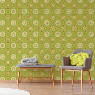 Fotobehang Seventies S733b4 - Groen - Geel - Wit - 2,70 M X 186 Cm