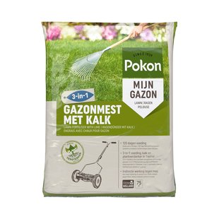 Pokon Gazonmest Met Kalk 3-in-1 - 75m2