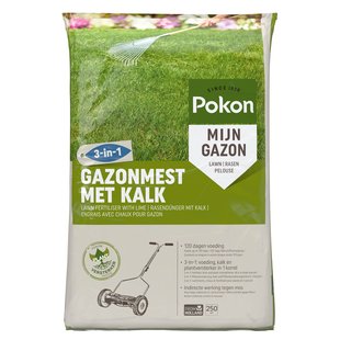 Pokon Gazonmest Met Kalk 3-in-1 - 250m2