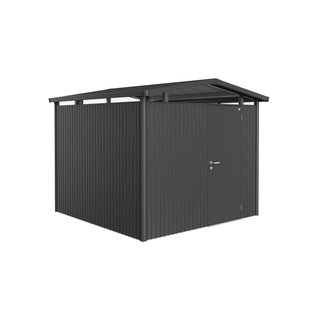 Biohort Metalen Tuinhuis Panorama - Donkergrijs Metallic - 273x278cm - Enkele Deur