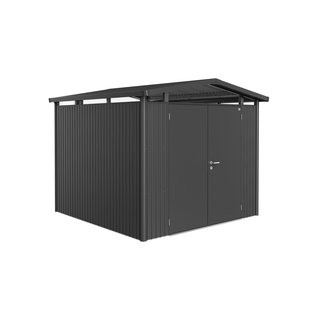 Biohort Metalen Tuinhuis Panorama - Donkergrijs Metallic - 273x278cm - Dubbele Deur