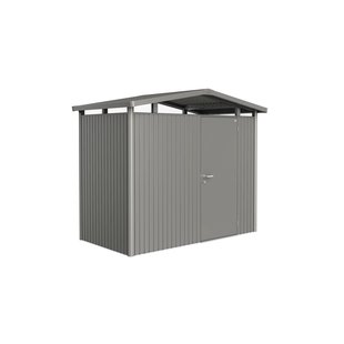 Biohort Metalen Tuinhuis Panorama - Kwartsgrijs Metallic - 273x158cm - Enkele Deur