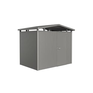 Biohort Metalen Tuinhuis Panorama - Kwartsgrijs Metallic - 273x198cm - Enkele Deur