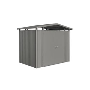 Biohort Metalen Tuinhuis Panorama - Kwartsgrijs Metallic - 273x198cm - Dubbele Deur