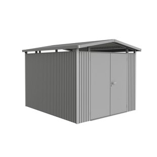 Biohort Metalen Tuinhuis Panorama - Kwartsgrijs Metallic - 273x318cm - Dubbele Deur