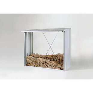 Biohort Houtopslag Woodstock 230 - Kwartsgrijs - Metallic - 230x102x199cm - 1,88m²