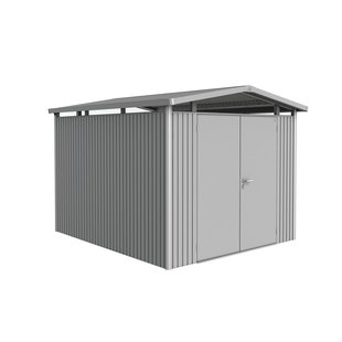 Biohort Metalen Tuinhuis Panorama - Zilver Metallic - 273x318cm - Dubbele Deur