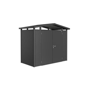 Biohort Metalen Tuinhuis Panorama - Donkergrijs Metallic - 273x158cm - Dubbele Deur