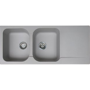 Essebagno Spoelbak Dubbel Lisse Grijs 116x50cm