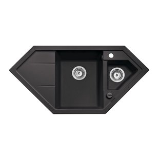 Essebagno Hoekspoelbak Astral Zwart 100x50cm