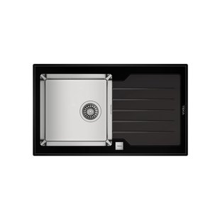 Essebagno Spoelbak Lux Rvs Zwart 86x51cm