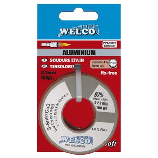 Welco Zachtsoldeer Voor Aluminium 2mm 100gr