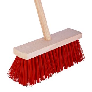 Baseline Straatbezem - Rood - Nylon - 28cm - Steel 120cm