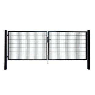 Giardino Dubbele Poort Roma/milano Gecoat 200x2x200cm Zwart