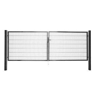 Giardino Dubbele Poort Gecoat 160x2x200cm Antraciet