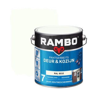 Rambo Pantserbeits Deur En Kozijn Dekkend Hoogglans Ral 9010 Zuiverwit 2,5l