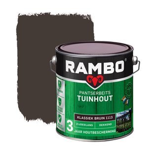 Rambo Pantserbeits Tuinhout Dekkend Zijdeglans 1113 Klassiekbruin 2,5l