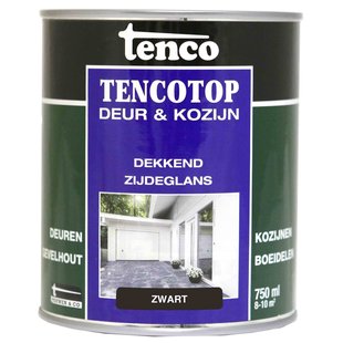 Tenco Tencotop Verfbeits Deur & Kozijn Dekkend Zijdeglas Zwart 0,75l