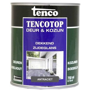 Tenco Tencotop Verfbeits Deur & Kozijn Dekkend Zijdeglans Antraciet 0,75l