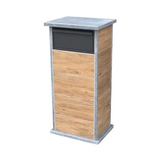 Pakketbrievenbus Palma Parcel Woodlook - Natuursteen En Staal - Blauwe Hardsteen - 48x101x34cm