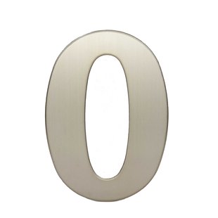 Avenue Zelfklevend Cijfer - 0 - Roestvast Staal - Hoogte 15cm