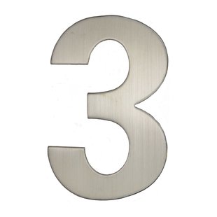 Avenue Zelfklevend Cijfer - 3 - Roestvast Staal - Hoogte 15cm
