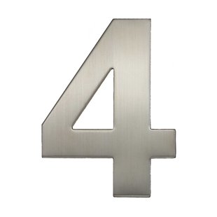 Avenue Zelfklevend Cijfer - 4 - Rvs - Hoogte 15cm