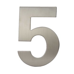 Avenue Zelfklevend Cijfer - 5 - Rvs - Hoogte 15cm
