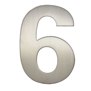 Avenue Zelfklevend Cijfer - 6 - Rvs - Hoogte 15cm