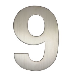 Avenue Zelfklevend Cijfer - 9 - Rvs - 14x17cm