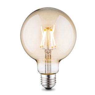 Home Sweet Home Ledfilamentlamp Globe - Amber - D9,5cm - Dimbaar - Warm Wit - E27 - 6w