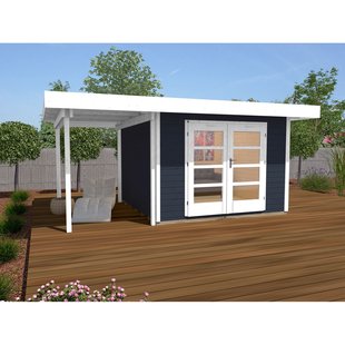 Weka Tuinhuis Met Overkapping 126 Type A Gr2 Antraciet 300x500cm