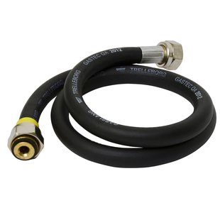 Sanivesk Rubberen Gasslang Zwart Wartel M24x100cm